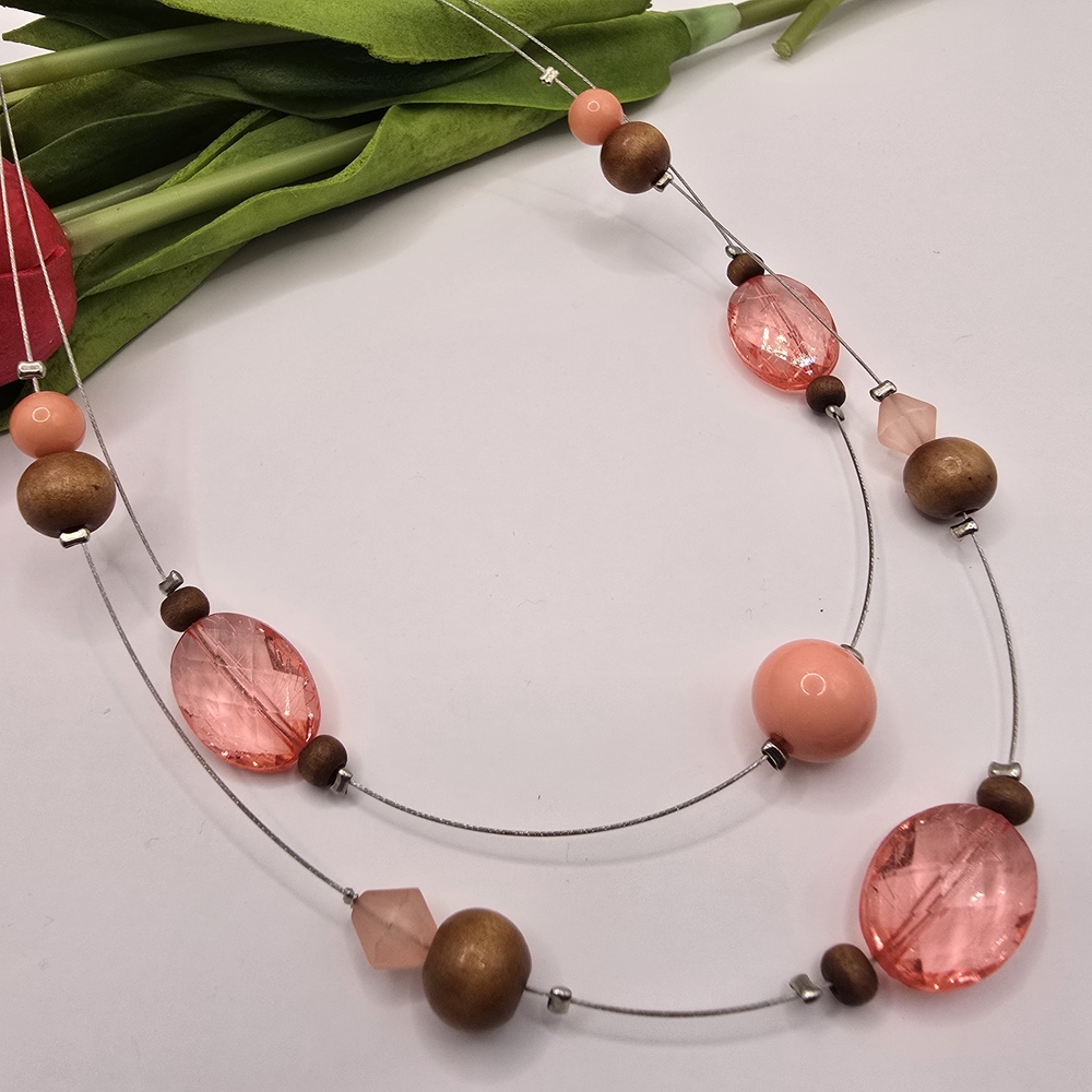Vintage Maurices Coral Multi-Strand Bead Necklace - Picture 5 of 5